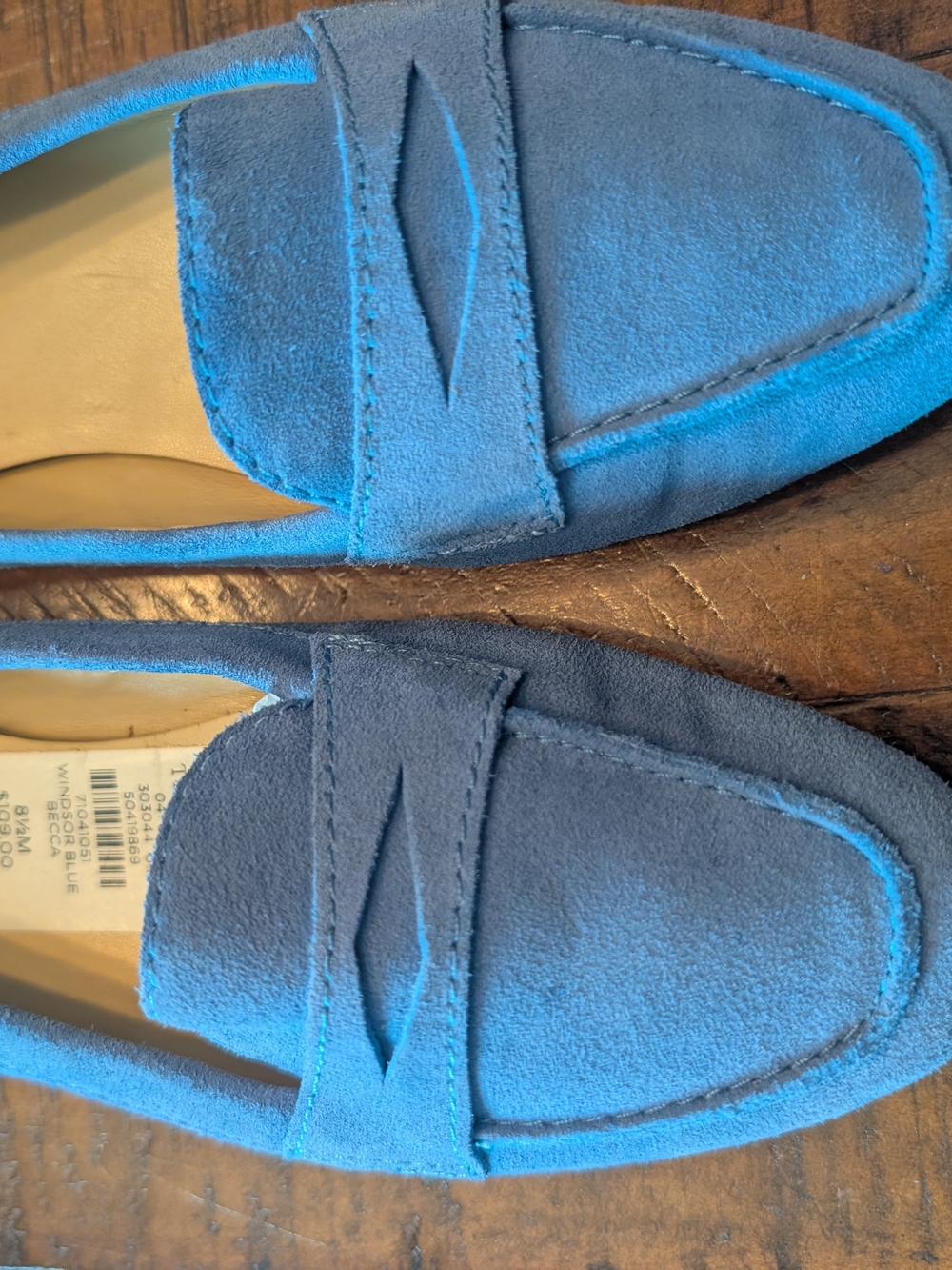 Talbots Suede Penny Loafers in Periwinkle Blue - Picture 2 of 7